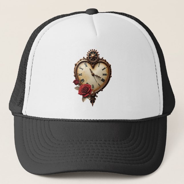 Eternal Elegance – Clockwork Heart Trucker Hat (Front)
