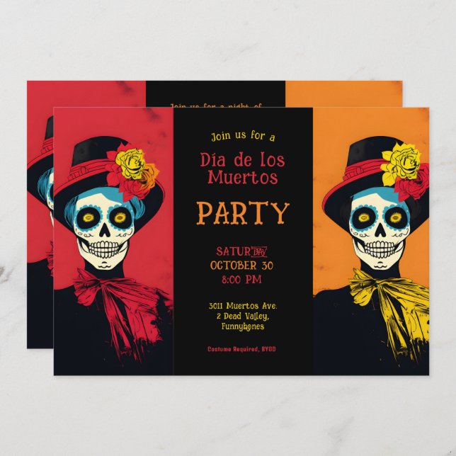 💀 Eternal Elegance Dia de los Muertos Invitation (Front/Back)