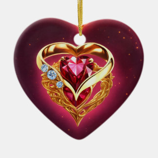 Eternal Embrace: Innovatively Crafted Heart Locket Ceramic Ornament