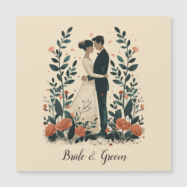 Eternal Embrace Wedding Magnetic Invitation (Front)