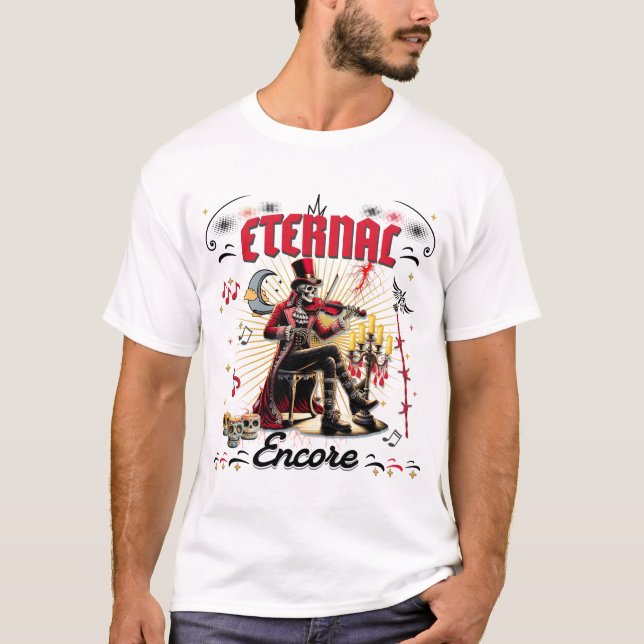  Eternal Encore Skeleton Playing Violin T-Shirt (Front)