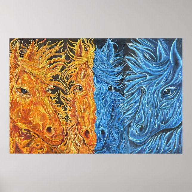 Eternal Equilibrium-Horses-Twin Flame Art- Poster (Front)