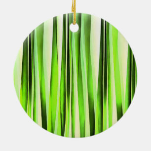 Eternal Evergreen Stripy Pattern Ceramic Tree Decoration
