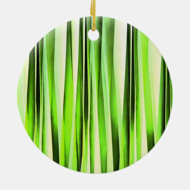 Eternal Evergreen Stripy Pattern Ceramic Tree Decoration (Back)