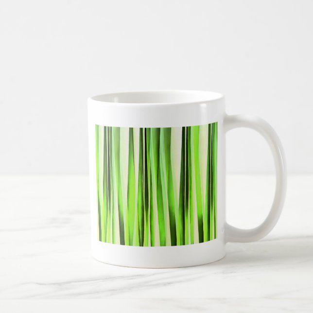 Eternal Evergreen Stripy Pattern Coffee Mug (Right)
