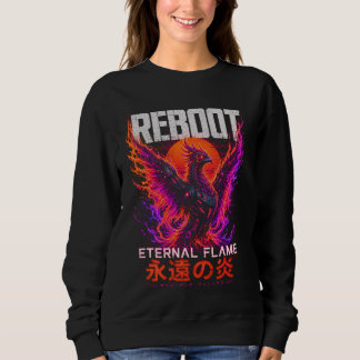 Eternal Flame Illustration – Phoenix of Neon Fire Sweatshirt