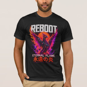 Eternal Flame Illustration – Phoenix of Neon Fire T-Shirt