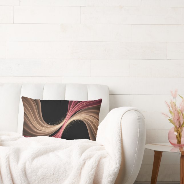 Eternal Flow of Love — Abstract Romantic Art Lumbar Cushion (Couch)