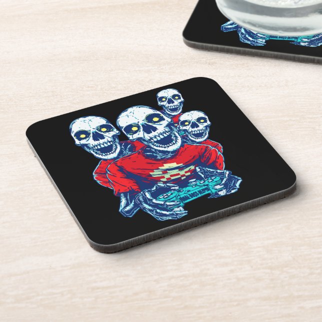 Eternal Gaming Brotherhood: The Red Gamer Skeleton Coaster (Left Side)