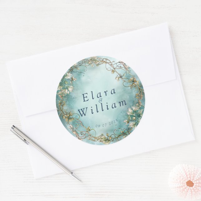 Eternal Grace Elven Wedding  Classic Round Sticker (Envelope)
