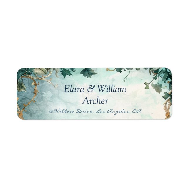 Eternal Grace Elven Wedding Return Address Label (Front)