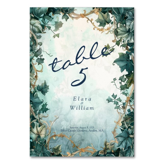 Eternal Grace Elven Wedding  Table Number (Front)