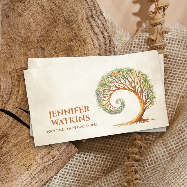 Eternal Growth - Golden Ratio Spiral Tree Business Card (Creator Uploaded)
