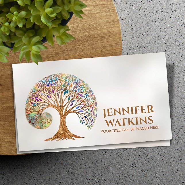 Eternal Growth - Golden Ratio Spiral Tree Business Card (Creator Uploaded)