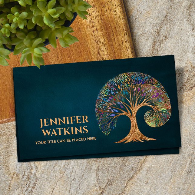 Eternal Growth - Golden Ratio Spiral Tree Business Card (Creator Uploaded)