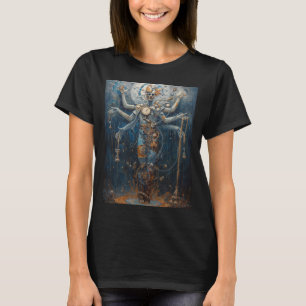 Eternal Guardian of Time Surreal Clockwork Deity T-Shirt