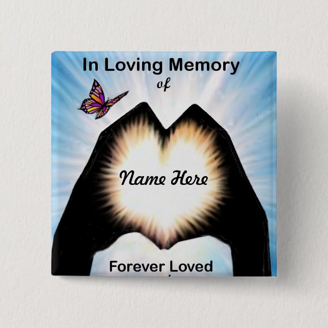 Eternal Hand Heart 15 Cm Square Badge (Front)