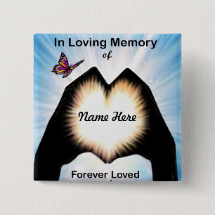 Eternal Hand Heart 15 Cm Square Badge