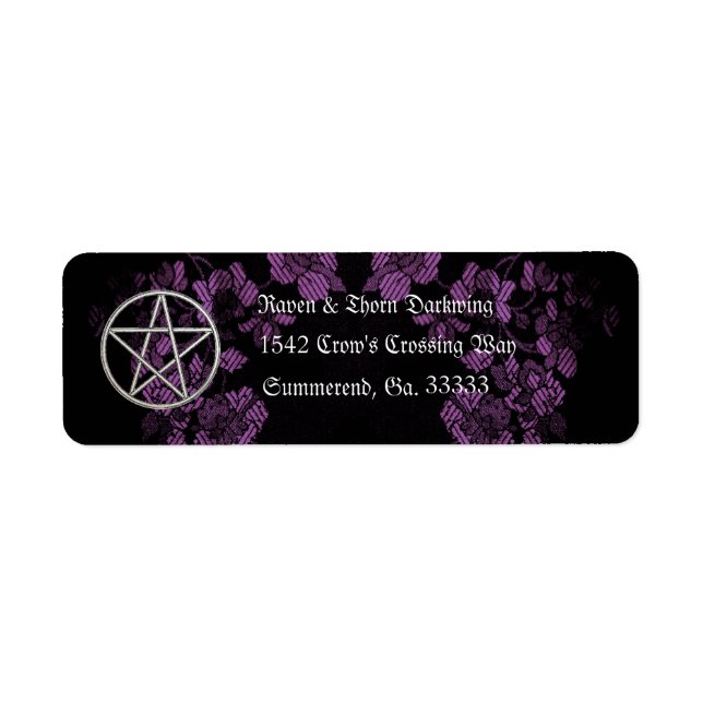 Eternal Handfasting/Wedding Pentacle Lavendar Ste Return Address Label (Front)