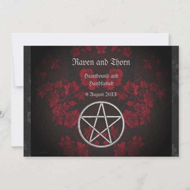 Eternal Handfasting/Wedding Pentacle Suite Invitation (Front)