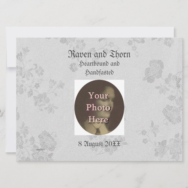 Eternal Handfasting/Wedding Suite White & Grey Invitation (Front)