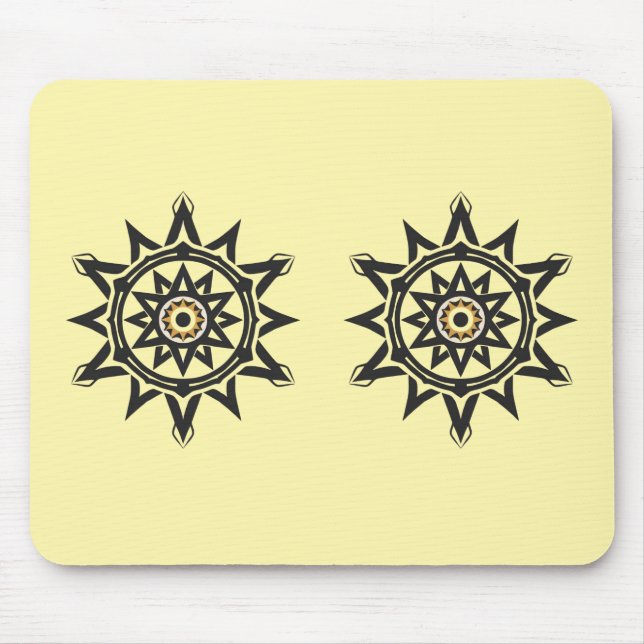 Eternal Harmony Mandala — Divine Geometry in Gold Mouse Pad (Front)