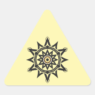 Eternal Harmony Mandala — Divine Geometry in Gold Triangle Sticker