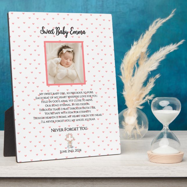 Eternal Hearts-Baby Memorial Personalised Plaque  (Side)