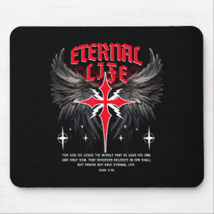 Eternal Jesus Cross Gothic Punk Life Nu Goth Bible Mouse Pad