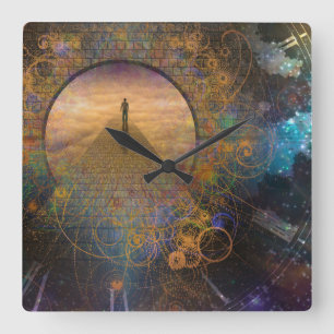 Eternal Journey of Soul Square Wall Clock