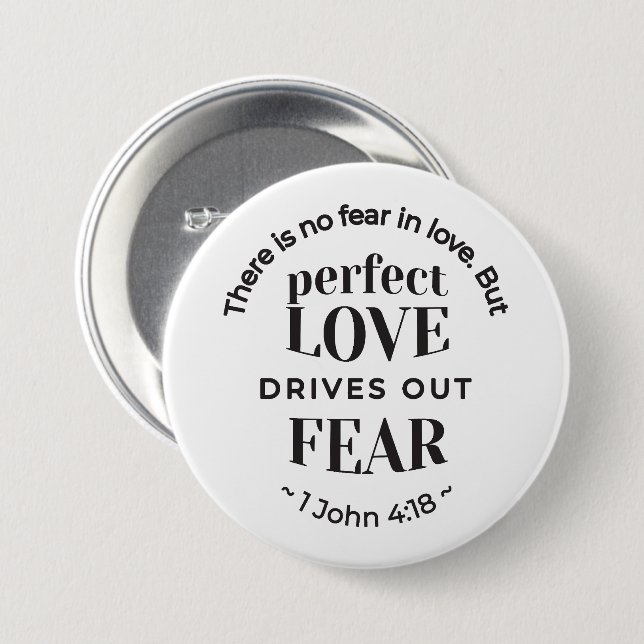 Eternal Love - 1 John 4:18 Scripture Quote Art 7.5 Cm Round Badge (Front & Back)