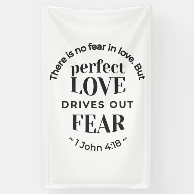 Eternal Love - 1 John 4:18 Scripture Quote Art Banner (Vertical)