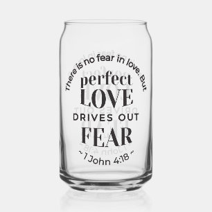 Eternal Love - 1 John 4:18 Scripture Quote Art Can Glass