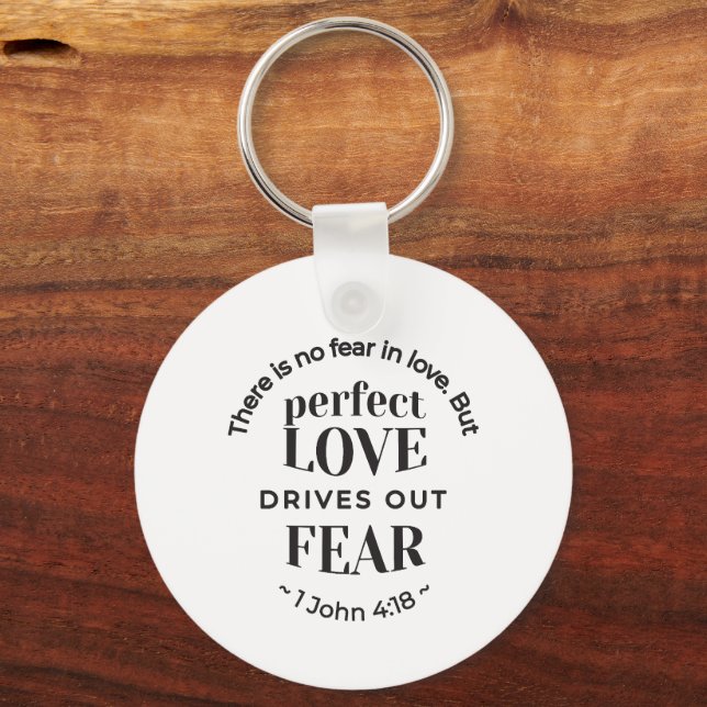 Eternal Love - 1 John 4:18 Scripture Quote Art Key Ring (Back)