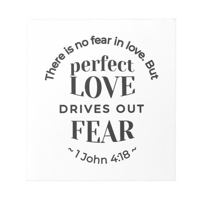 Eternal Love - 1 John 4:18 Scripture Quote Art Notepad (Front)