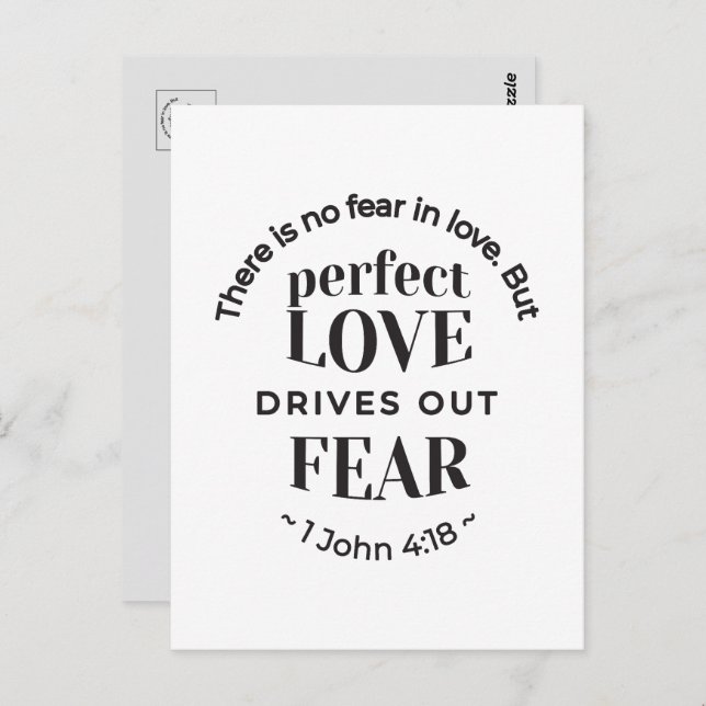 Eternal Love - 1 John 4:18 Scripture Quote Art Postcard (Front/Back)