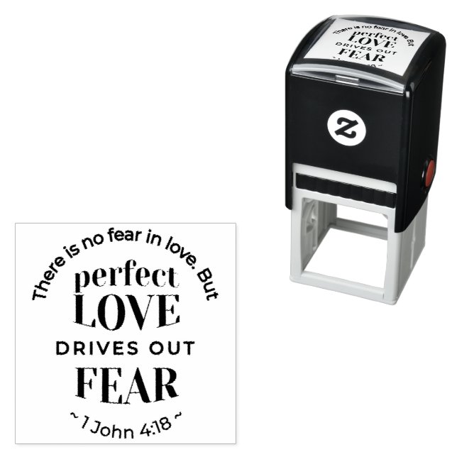 Eternal Love - 1 John 4:18 Scripture Quote Art Self-inking Stamp (In Situ)