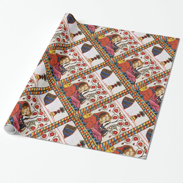 ETERNAL LOVE ANTIQUE PARCHMENT WRAPPING PAPER (Unrolled)