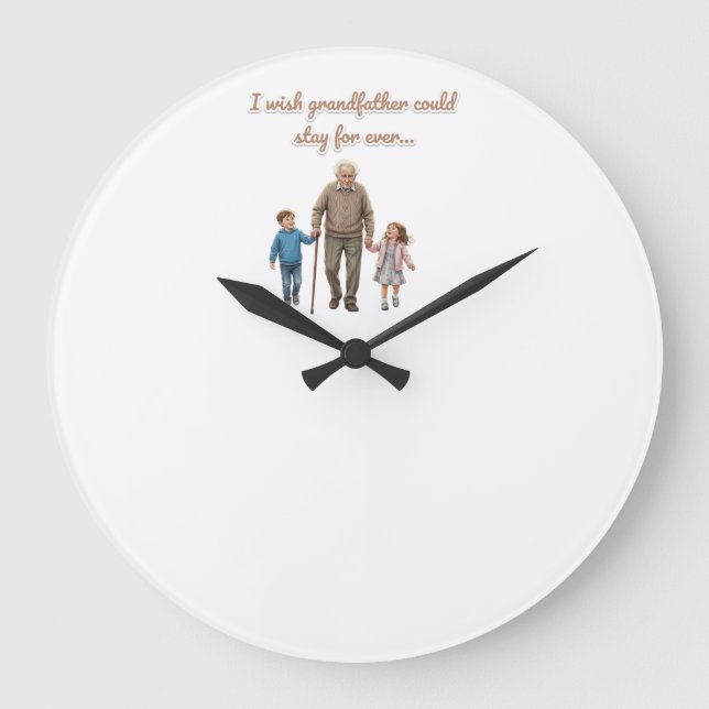 Eternal Love grandfather And Grandchildren Large Clock (Front)