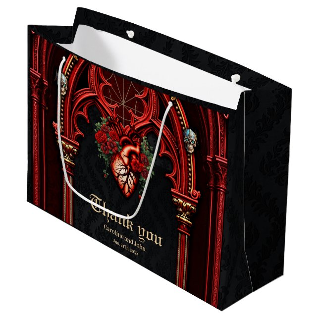 Eternal love in the shade of roses. large gift bag (Front Angled)