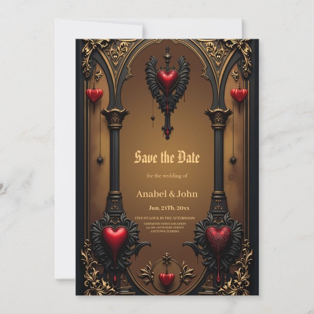 Eternal love in the shadow of Gothic darkness.  Save The Date (Front)