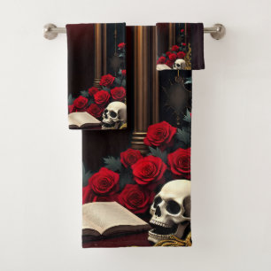 Eternal love in the shadows of darkness, bath towel set