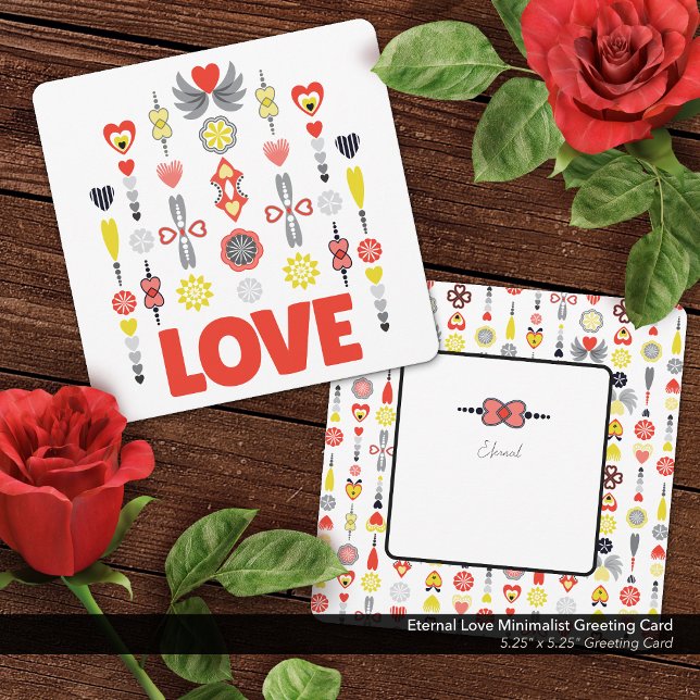 Eternal Love Minimalist Greeting Card (Eternal Love Greeting Card, Bold and Vibrant Minimalist Design)