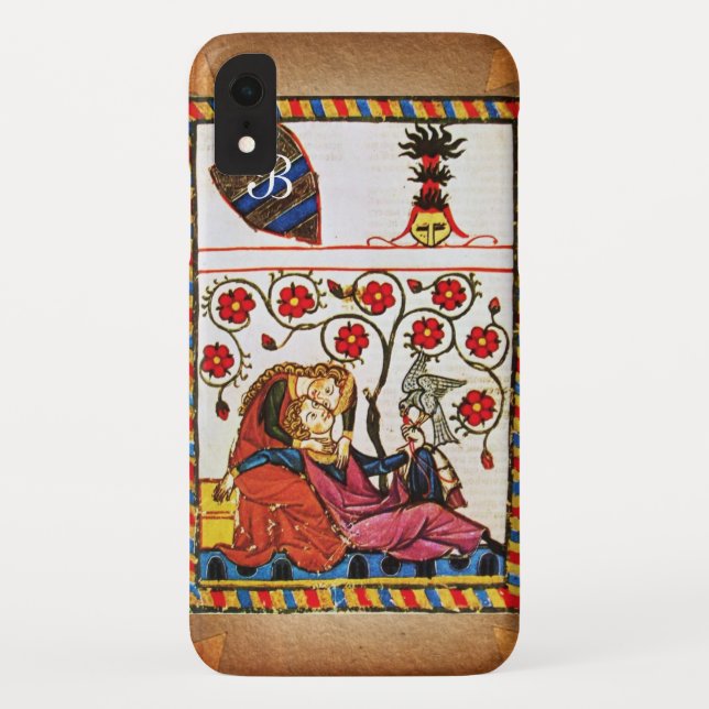 ETERNAL LOVE MONOGRAM parchment Case-Mate iPhone Case (Back)