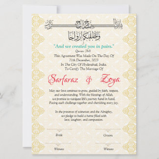 Eternal Love Nikah Certificate