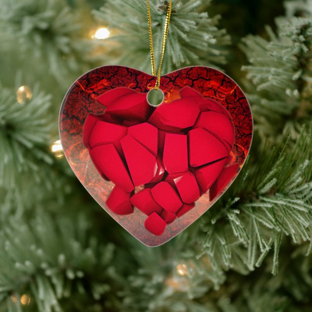"Eternal Love: Ornate Heart Design." Ceramic Ornament (Tree)