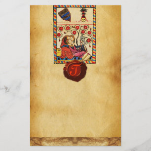 ETERNAL LOVE PARCHMENT RED WAX SEAL MONOGRAM STATIONERY