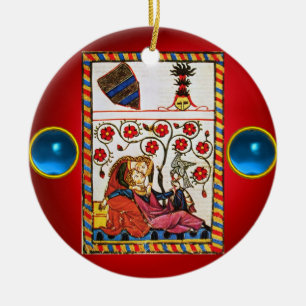 ETERNAL LOVE red blue gem Ceramic Tree Decoration