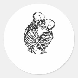 Eternal Love Skeletons Embracing Sticker