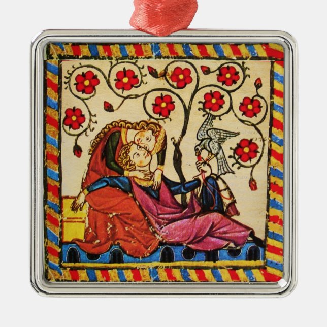 ETERNAL LOVE VALENTINE'S DAY PARCHMENT METAL TREE DECORATION (Front)